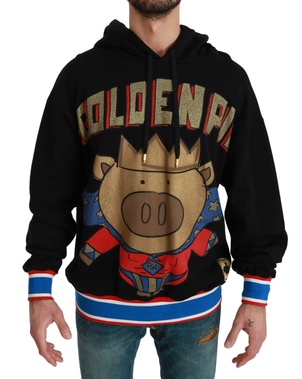 Dolce & Gabbana 100% Cotton Hooded Sweater in Black