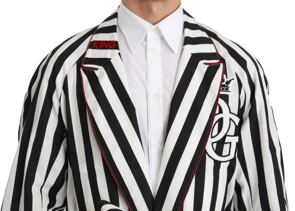 Dolce & Gabbana Cotton Robe in Black and White