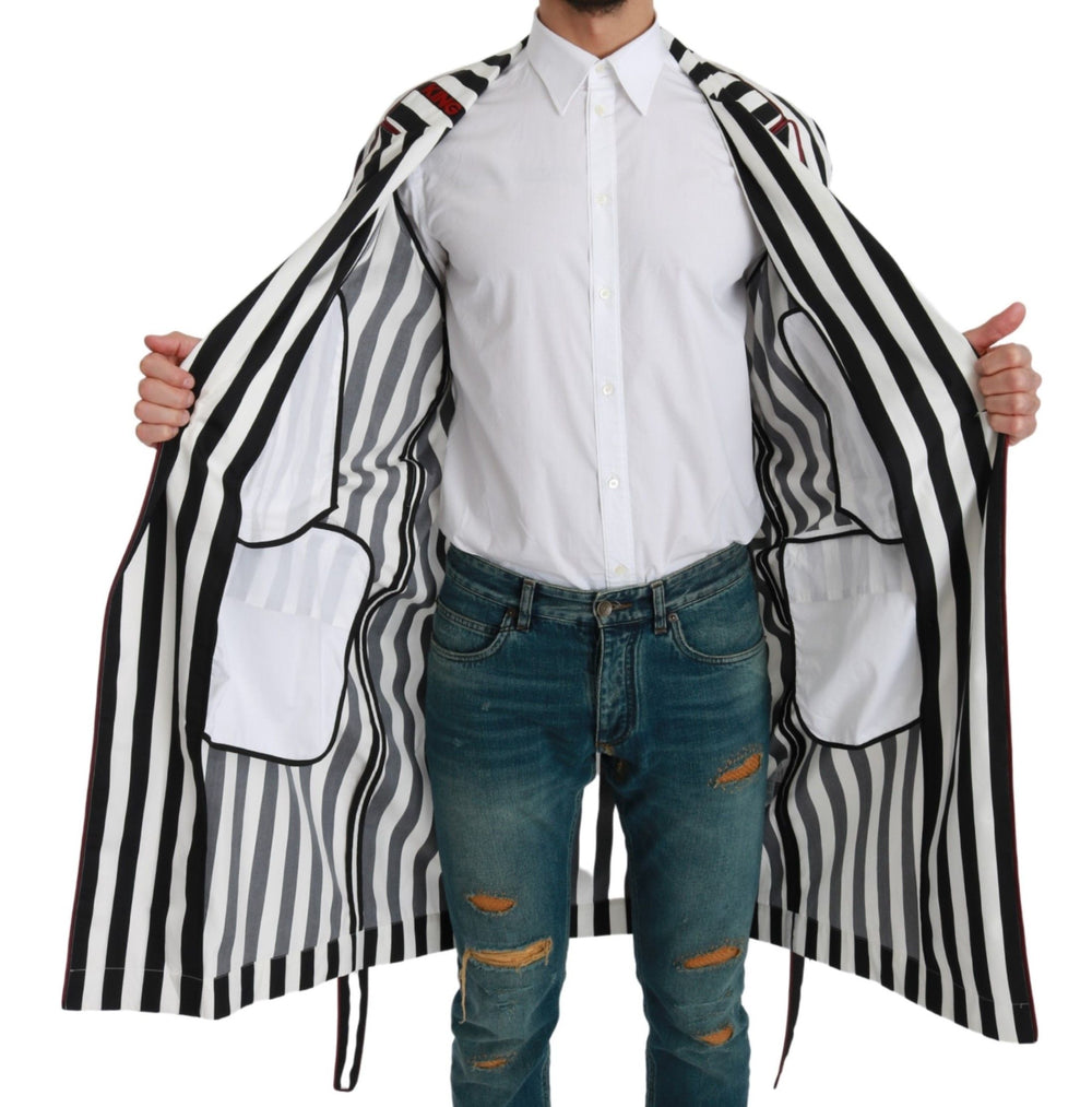 Dolce & Gabbana Cotton Robe in Black and White