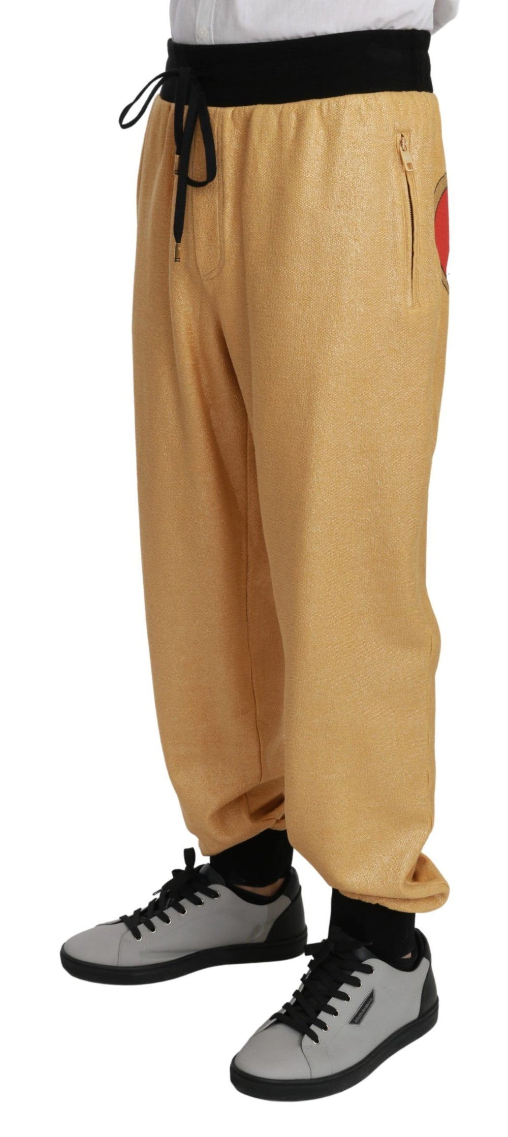 Dolce & Gabbana Year of the Pig Cotton Sweatpants in Gold