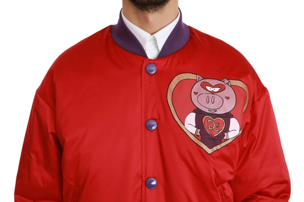 Dolce & Gabbana Year of the Pig Bomber Jacket in Red