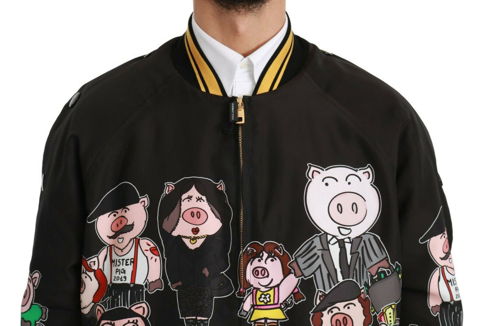 Dolce & Gabbana Year of the Pig Bomber Jacket in Black