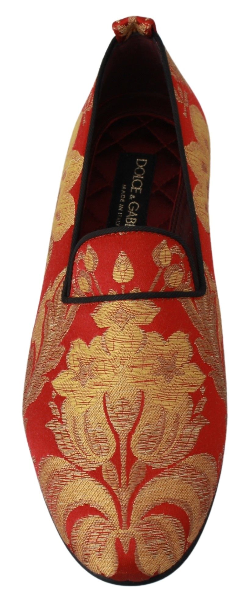 Dolce & Gabbana Brocade Slip-On Loafers in Red and Gold