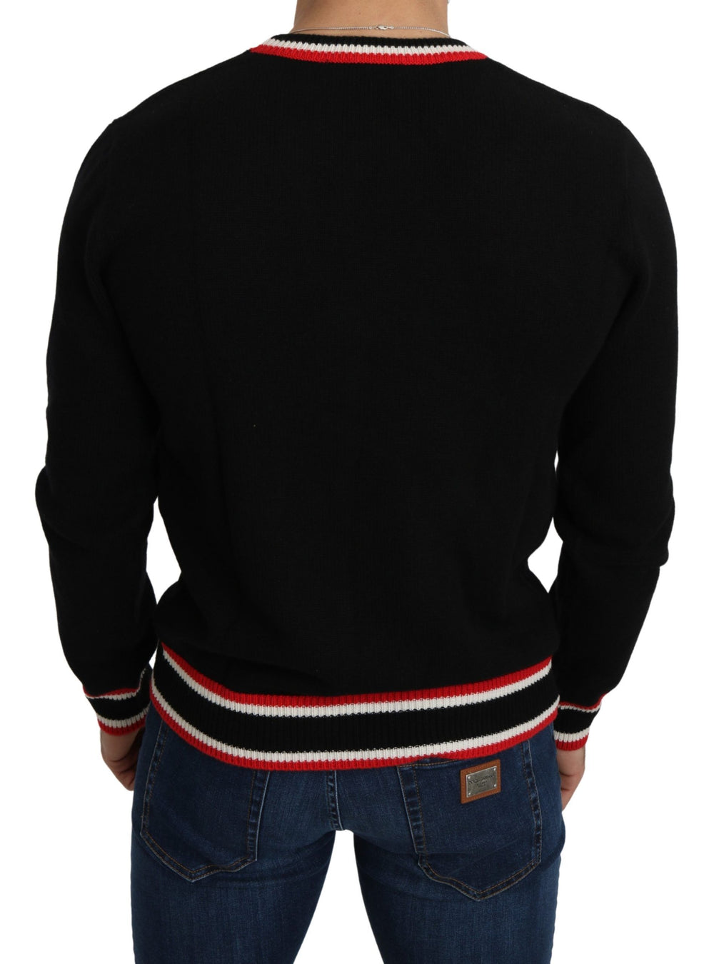 Dolce & Gabbana Cashmere Blend Crew Neck Sweater in Black