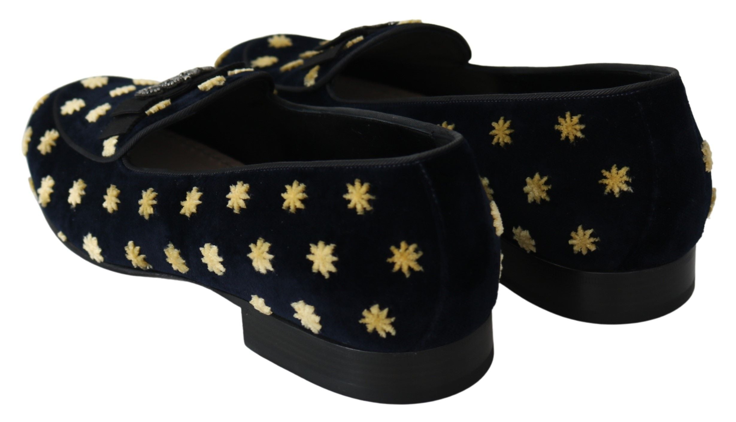 Blue Velvet Crown Slippers Loafers Shoes mens luxury fashion - Mens Edit