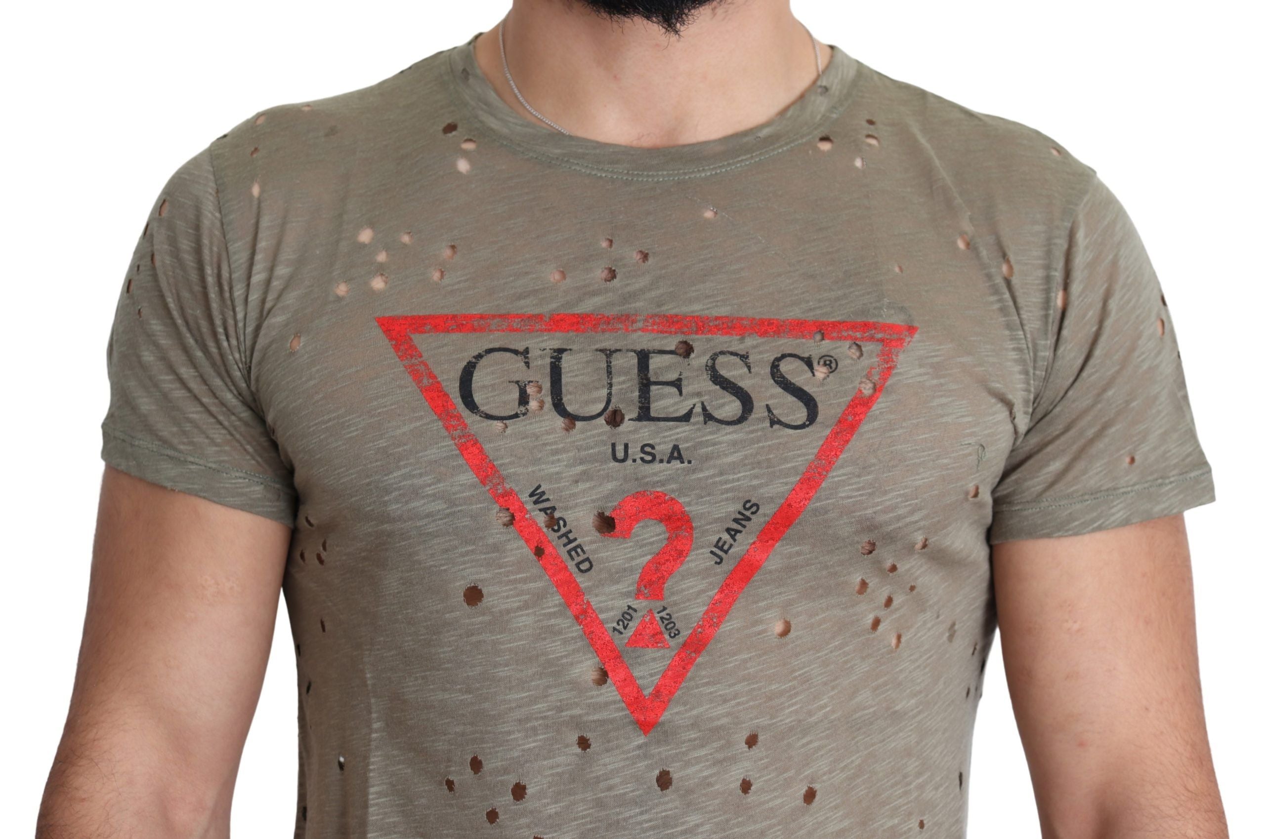 Guess Βαμβακερό Ελαστικό T-Shirt
