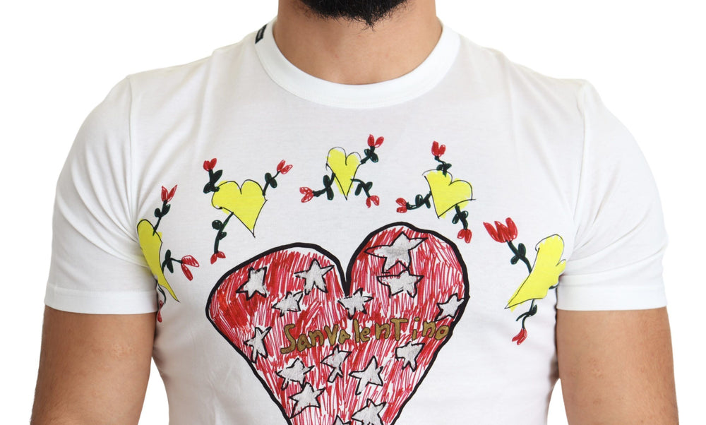 Dolce & Gabbana 100% Cotton Saint Valentine Print T-shirt in White