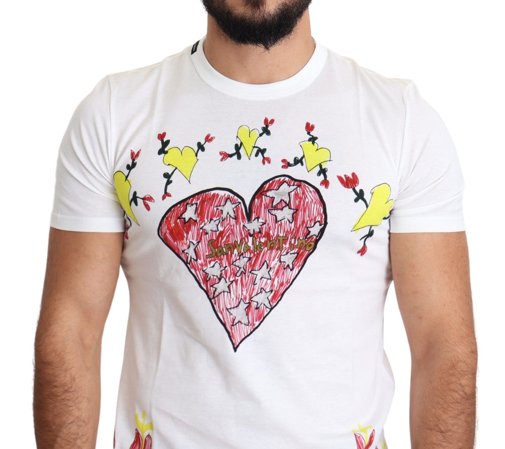Dolce & Gabbana 100% Cotton Saint Valentine Print T-shirt in White