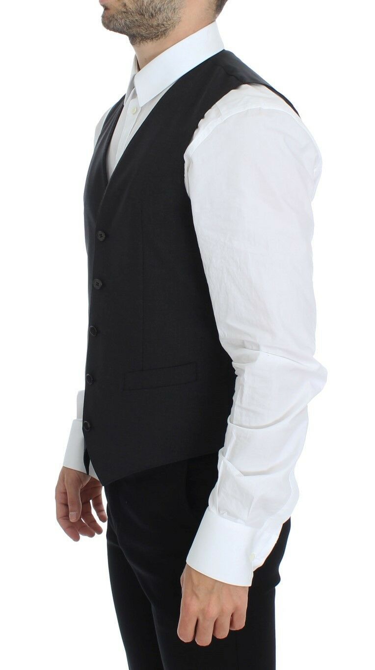 Dolce & Gabbana Wool Stretch Blazer Vest in Grey