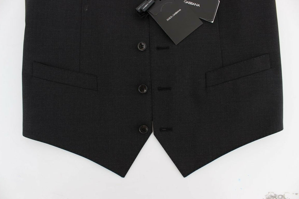 Dolce & Gabbana Wool Stretch Blazer Vest in Grey