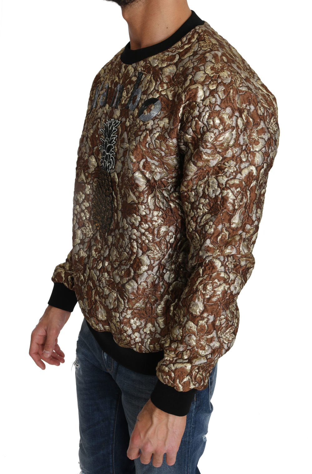 Dolce & Gabbana MAMBO Jacquard Pineapple Pullover Sweater in Multicolor