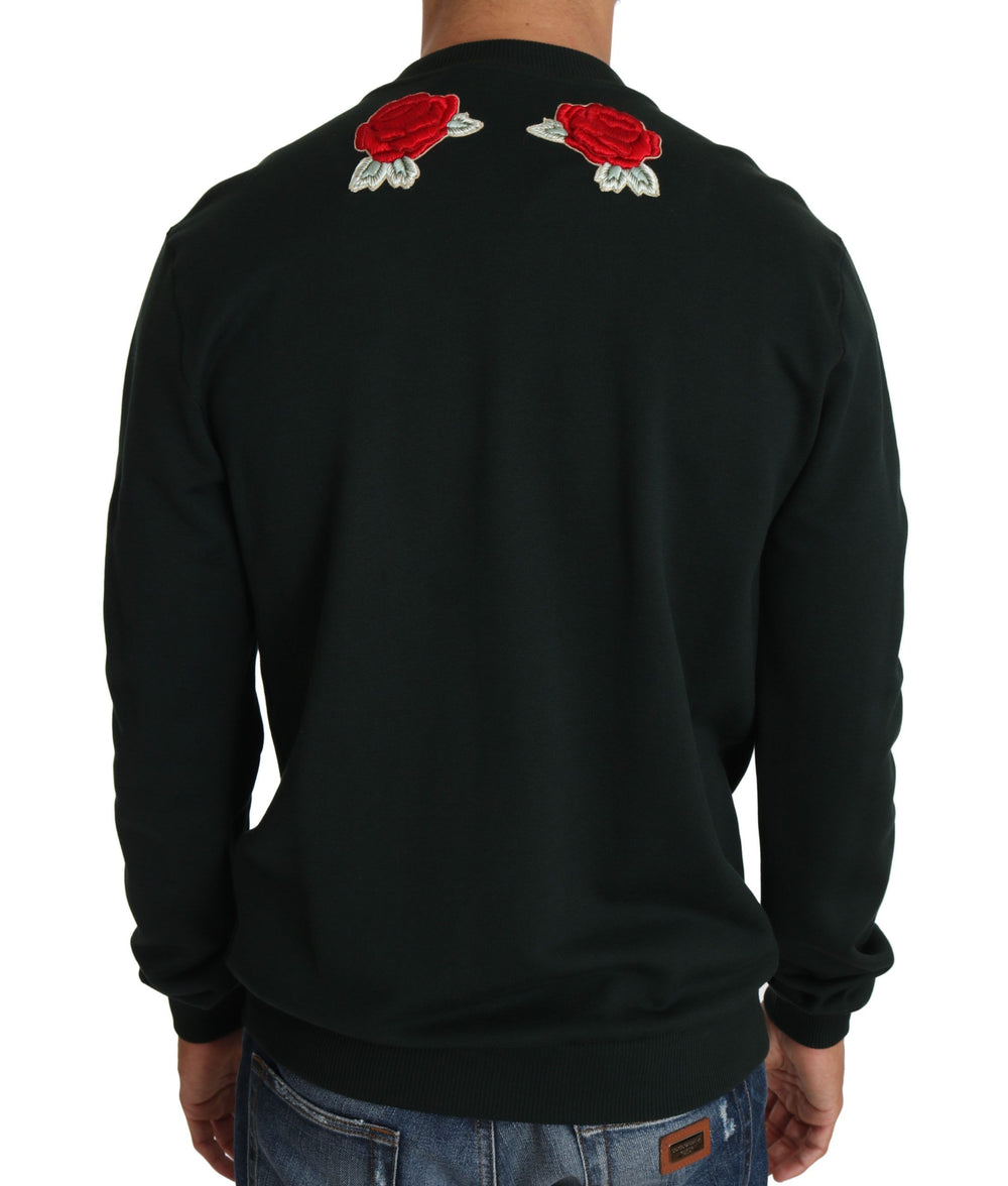 Green Crystal Heart Roses Gun Sweater mens luxury fashion - Mens Edit