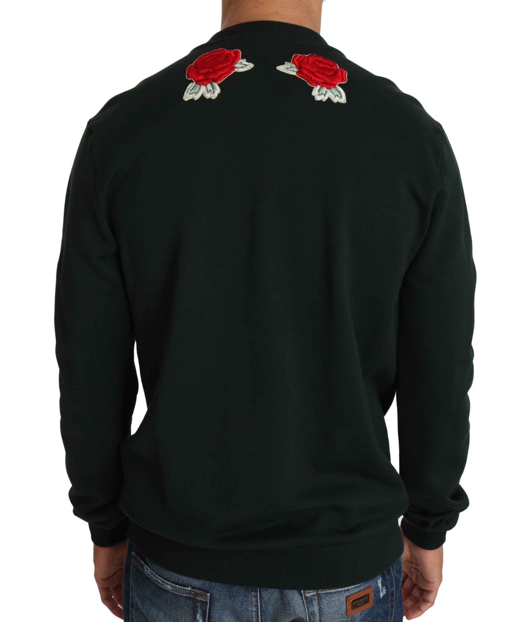 Green Crystal Heart Roses Gun Sweater mens luxury fashion - Mens Edit