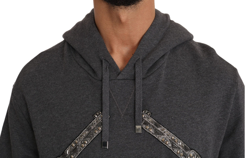 Dolce & Gabbana 100% Cotton Hooded Sweater in Gray