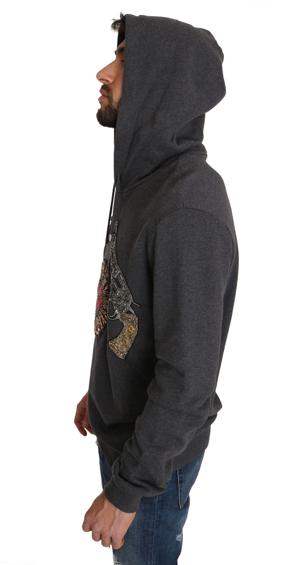 Dolce & Gabbana 100% Cotton Hooded Sweater in Gray
