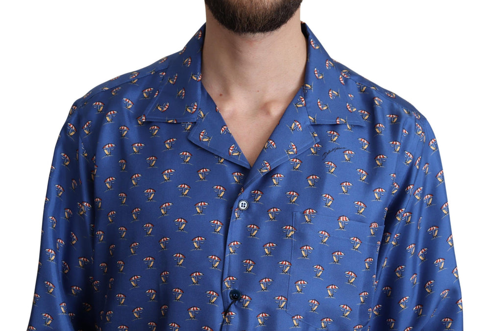 Dolce & Gabbana 100% Silk Shirt in Blue