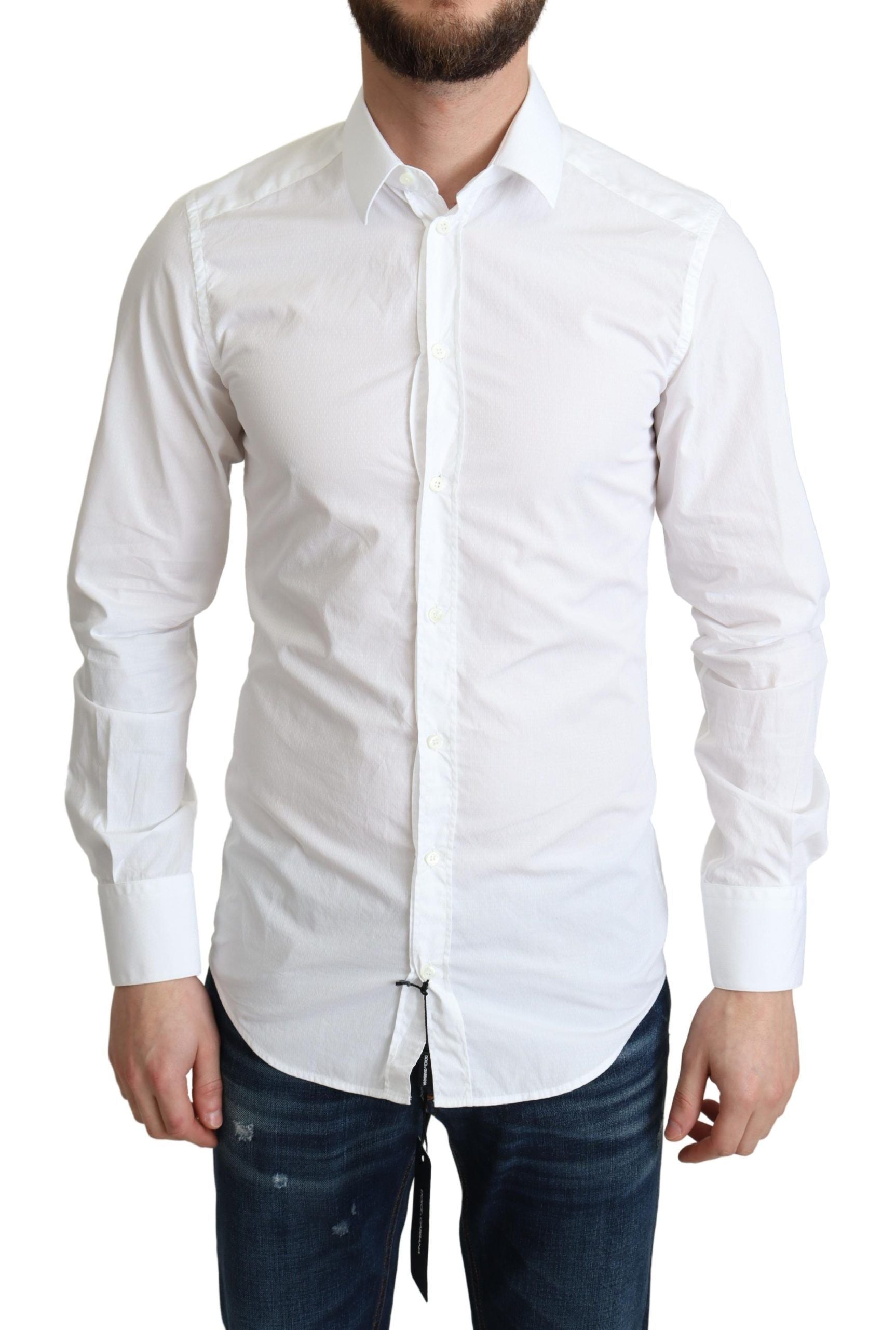 White Cotton Long Sleeves Men Formal Shirt mens luxury fashion - Mens Edit
