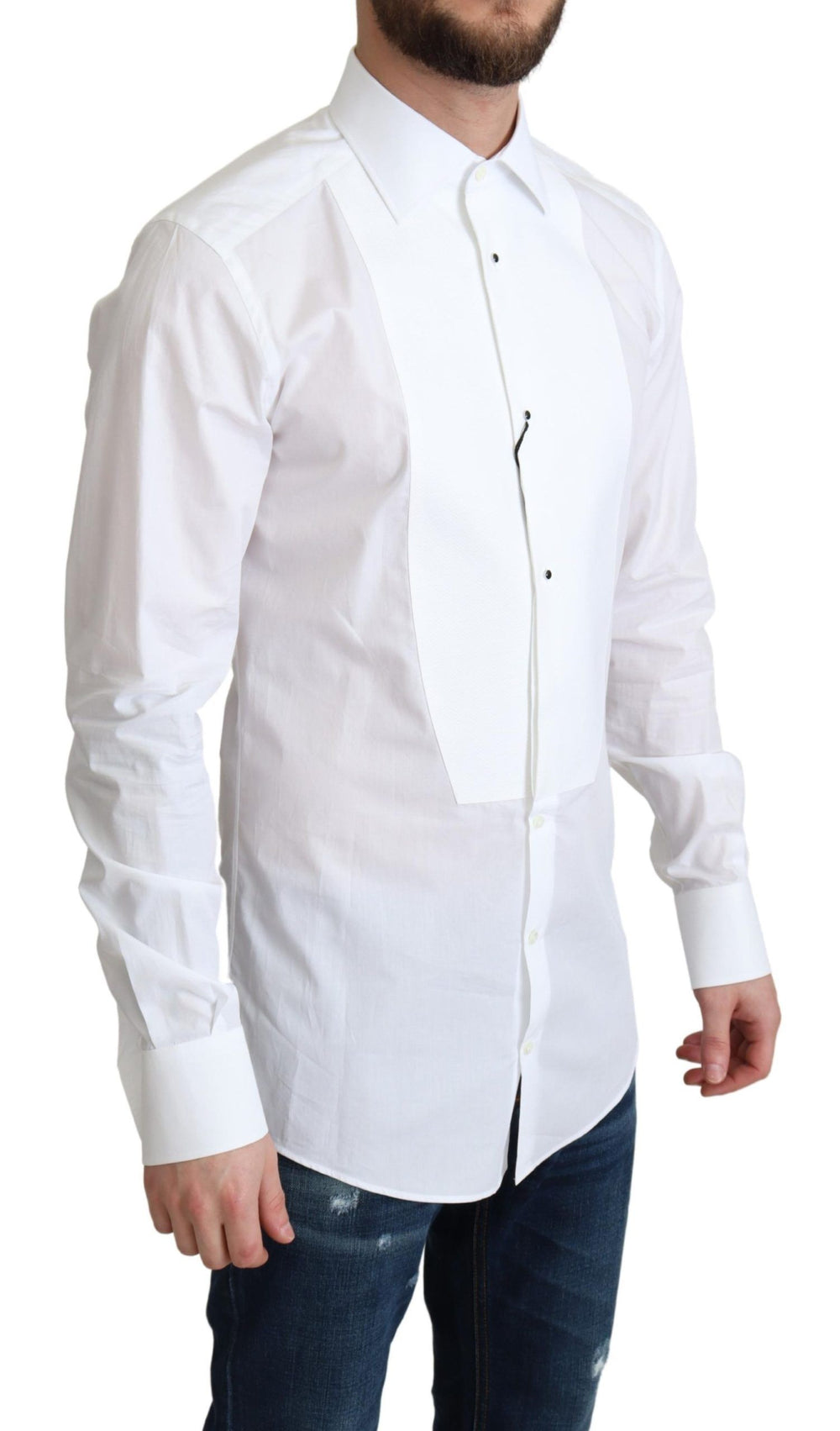 White Bib Cotton Poplin Men Formal Shirt mens luxury fashion - Mens Edit