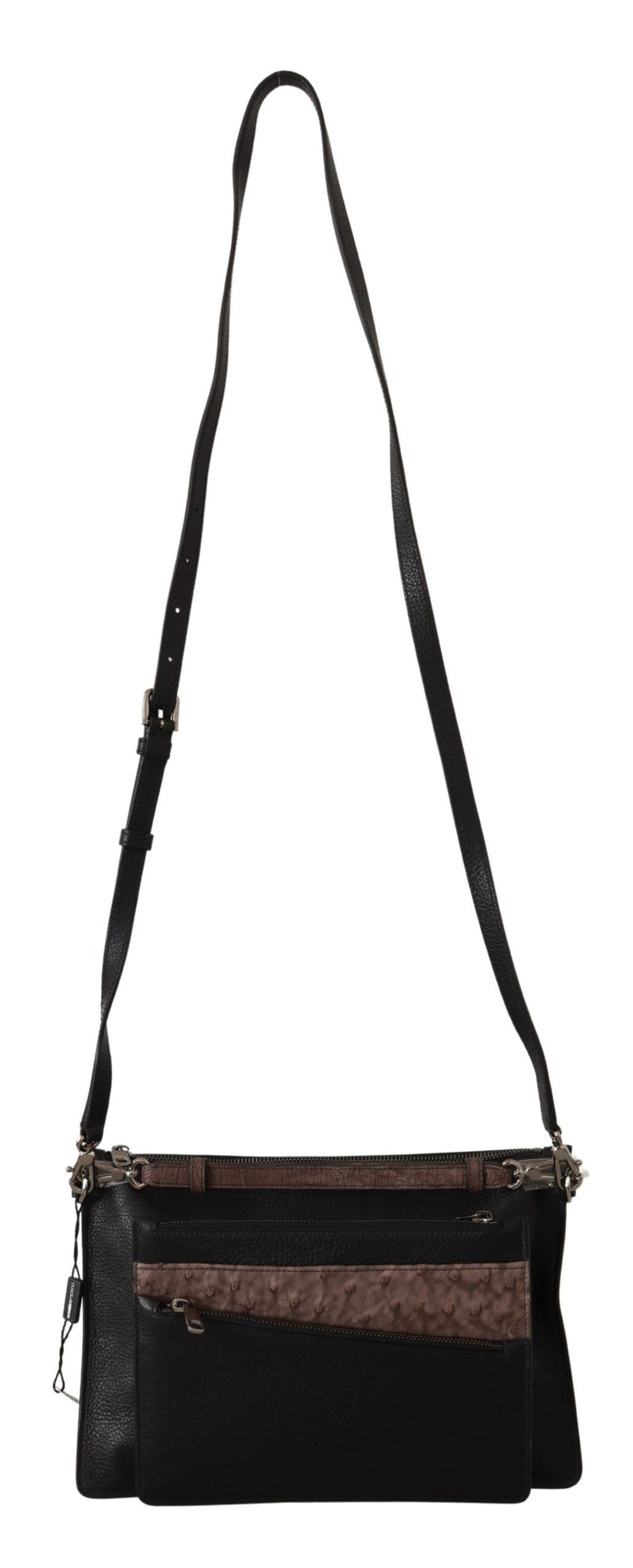 Dolce & Gabbana Alta Sartoria Exotic Leather Shoulder Sling Bag in Black
