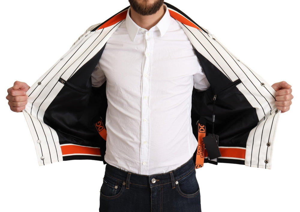 Dolce & Gabbana Multicolor Bomber Jacket in White