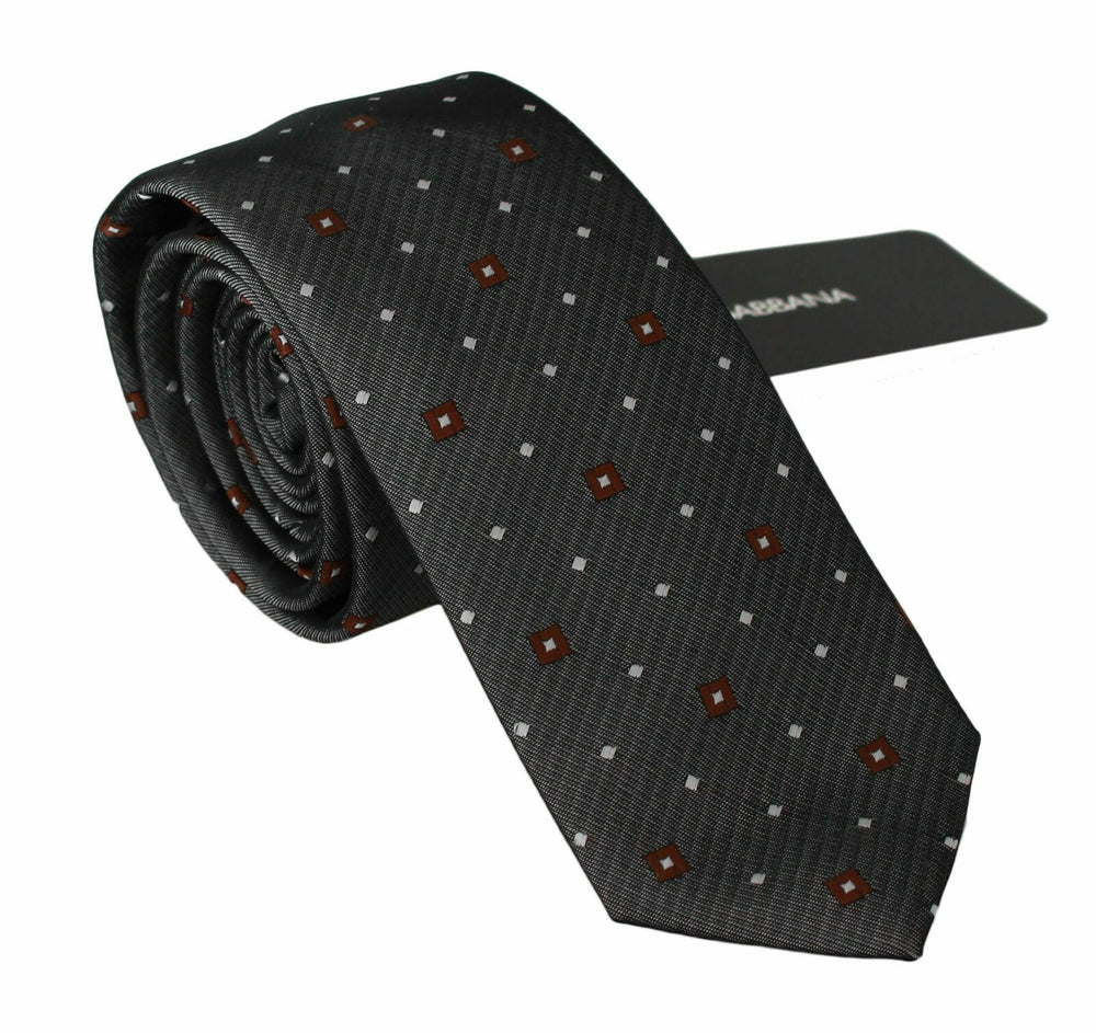Gray Patterned Classic Mens Slim Necktie mens luxury fashion - Mens Edit
