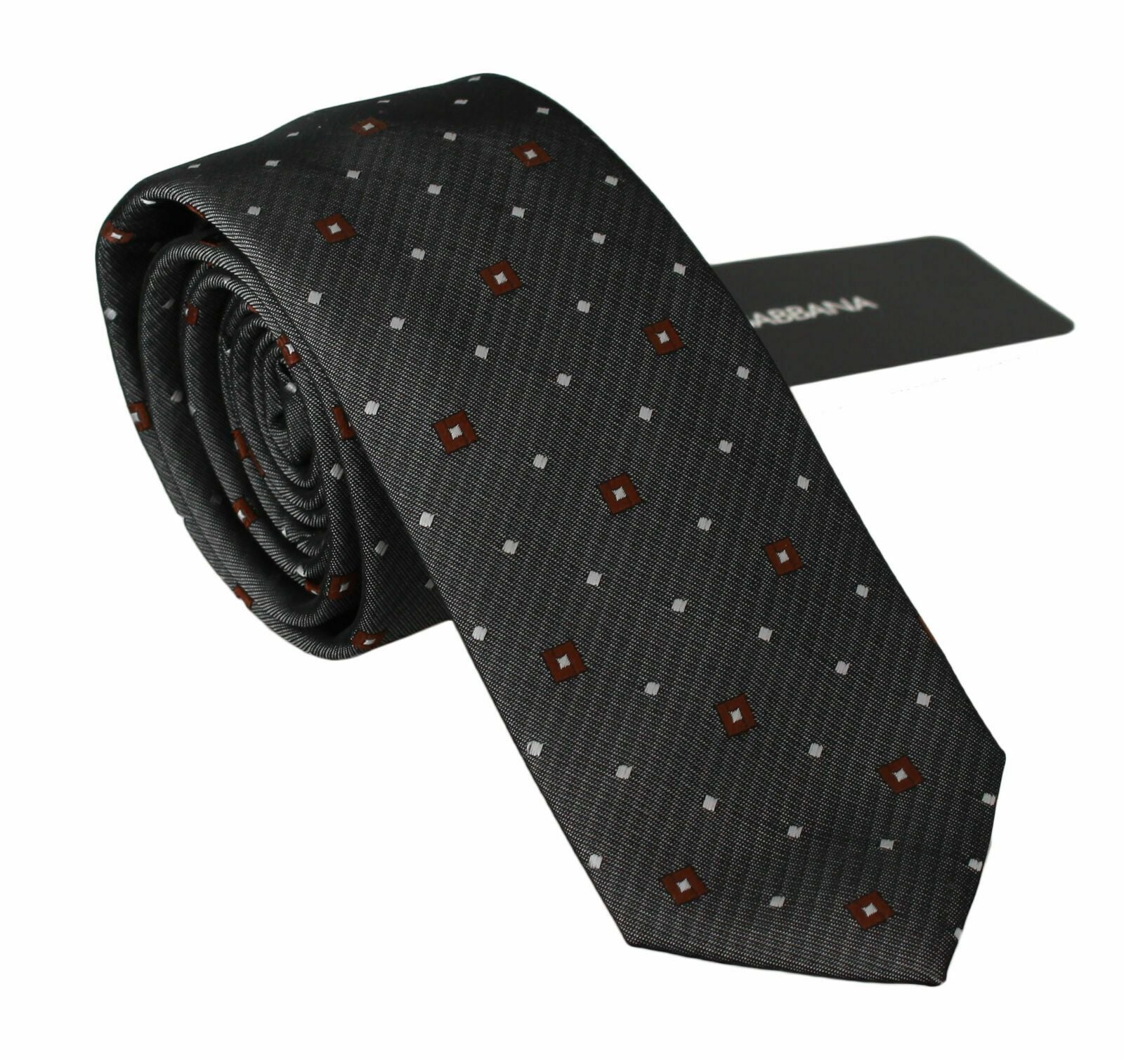 Gray Patterned Classic Mens Slim Necktie mens luxury fashion - Mens Edit