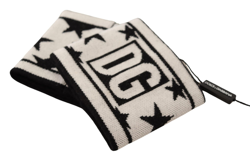 Dolce & Gabbana 100% Virgin Wool Wristband Set in Black and White