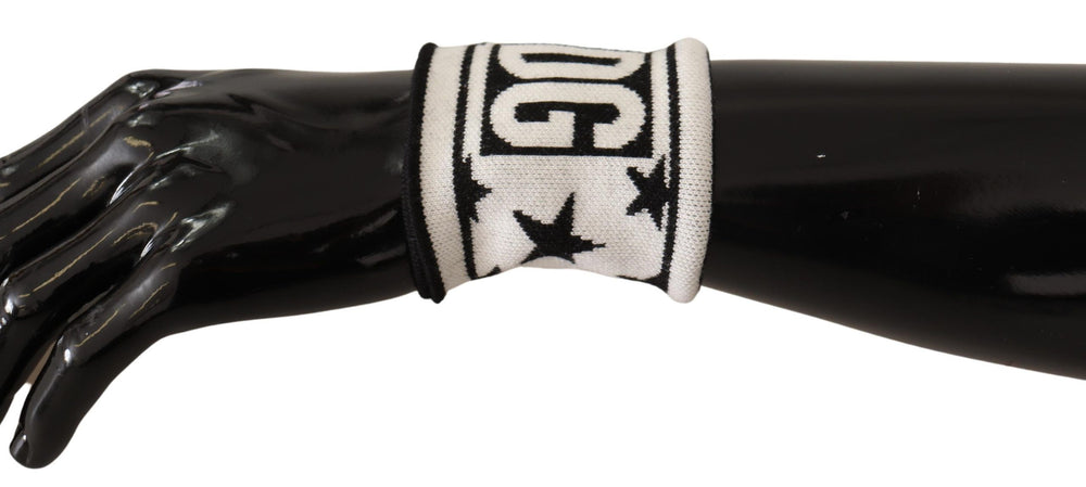 Dolce & Gabbana 100% Virgin Wool Wristband Set in Black and White