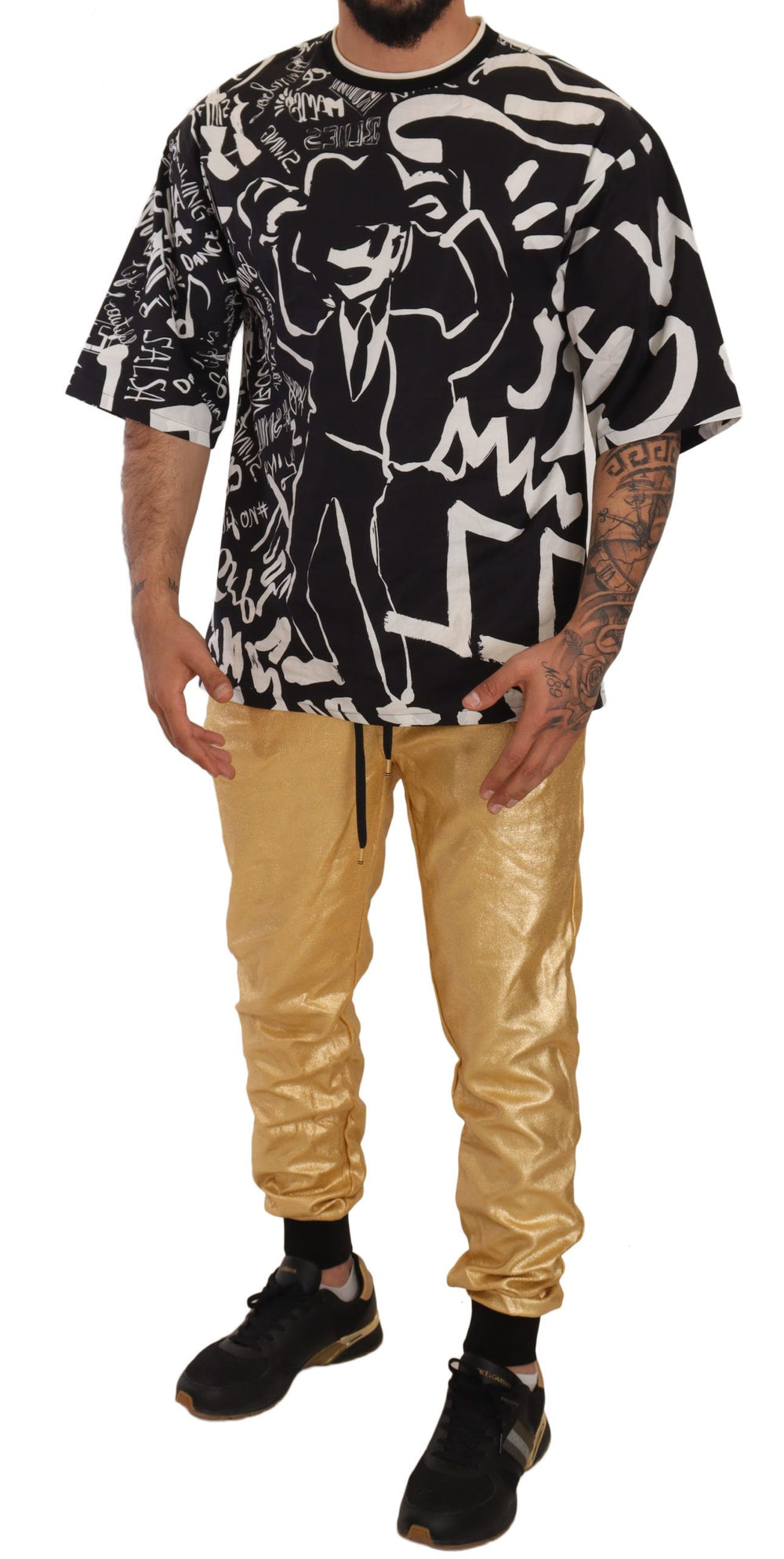 Dolce & Gabbana Cotton Trousers in Gold