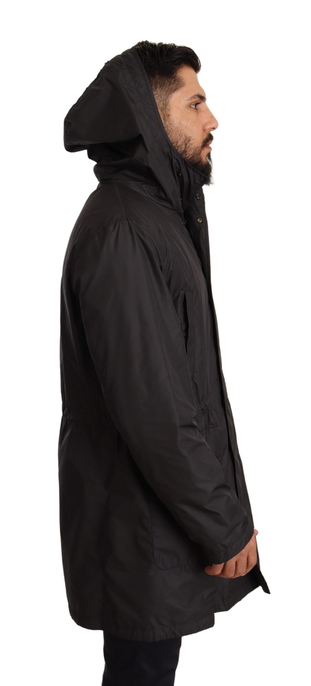 Dolce & Gabbana Hooded Blouson Coat in Black