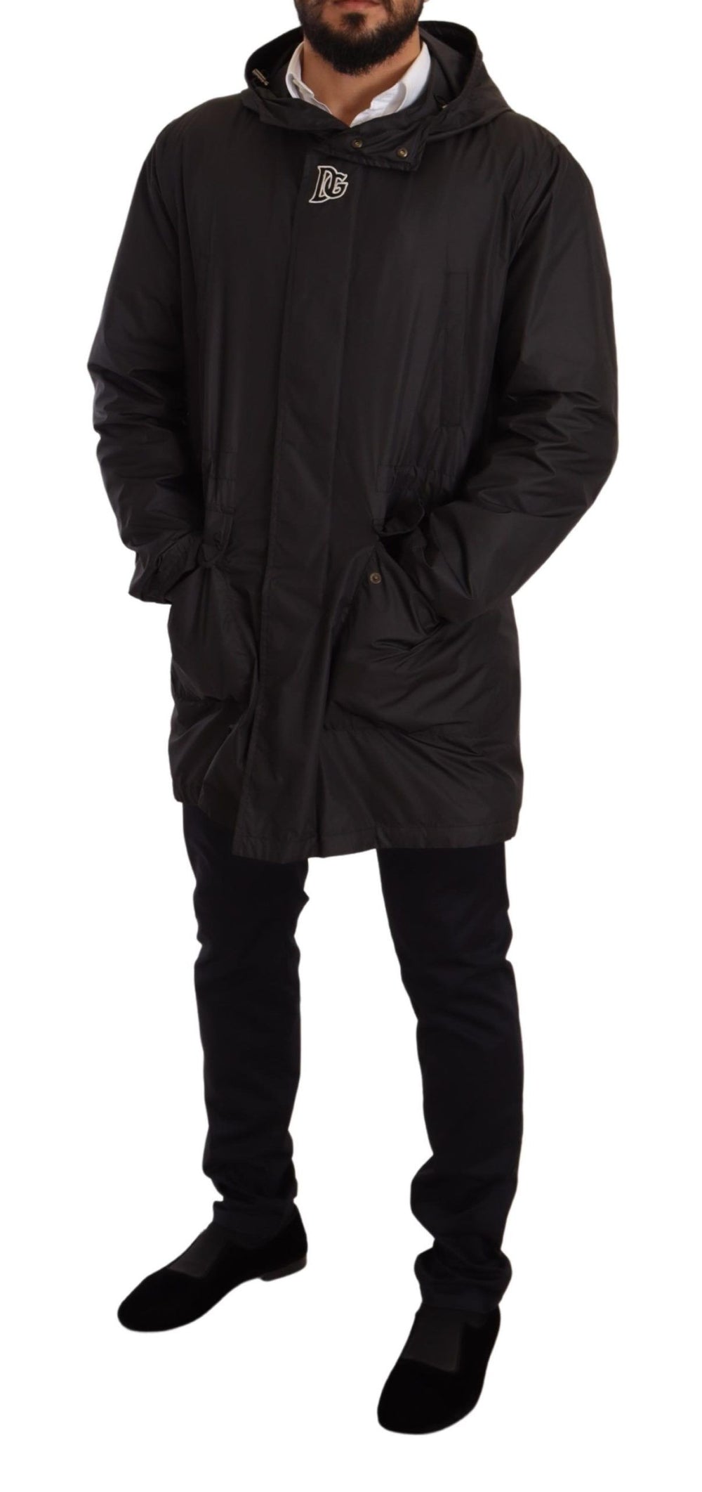 Dolce & Gabbana Hooded Blouson Coat in Black