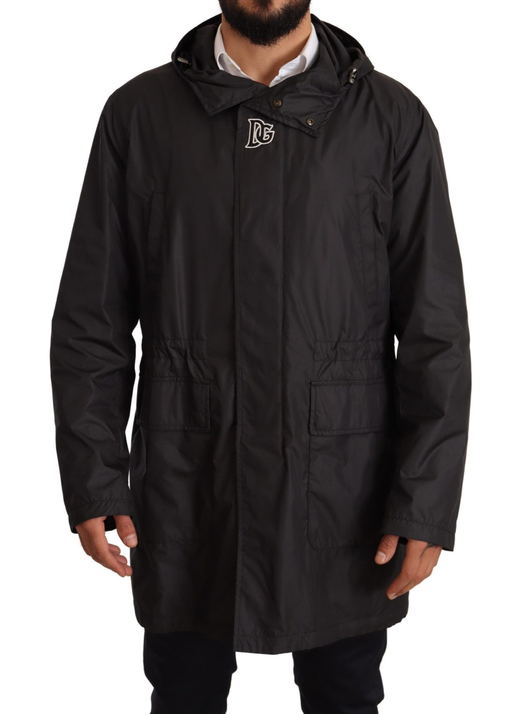 Dolce & Gabbana Hooded Blouson Coat in Black