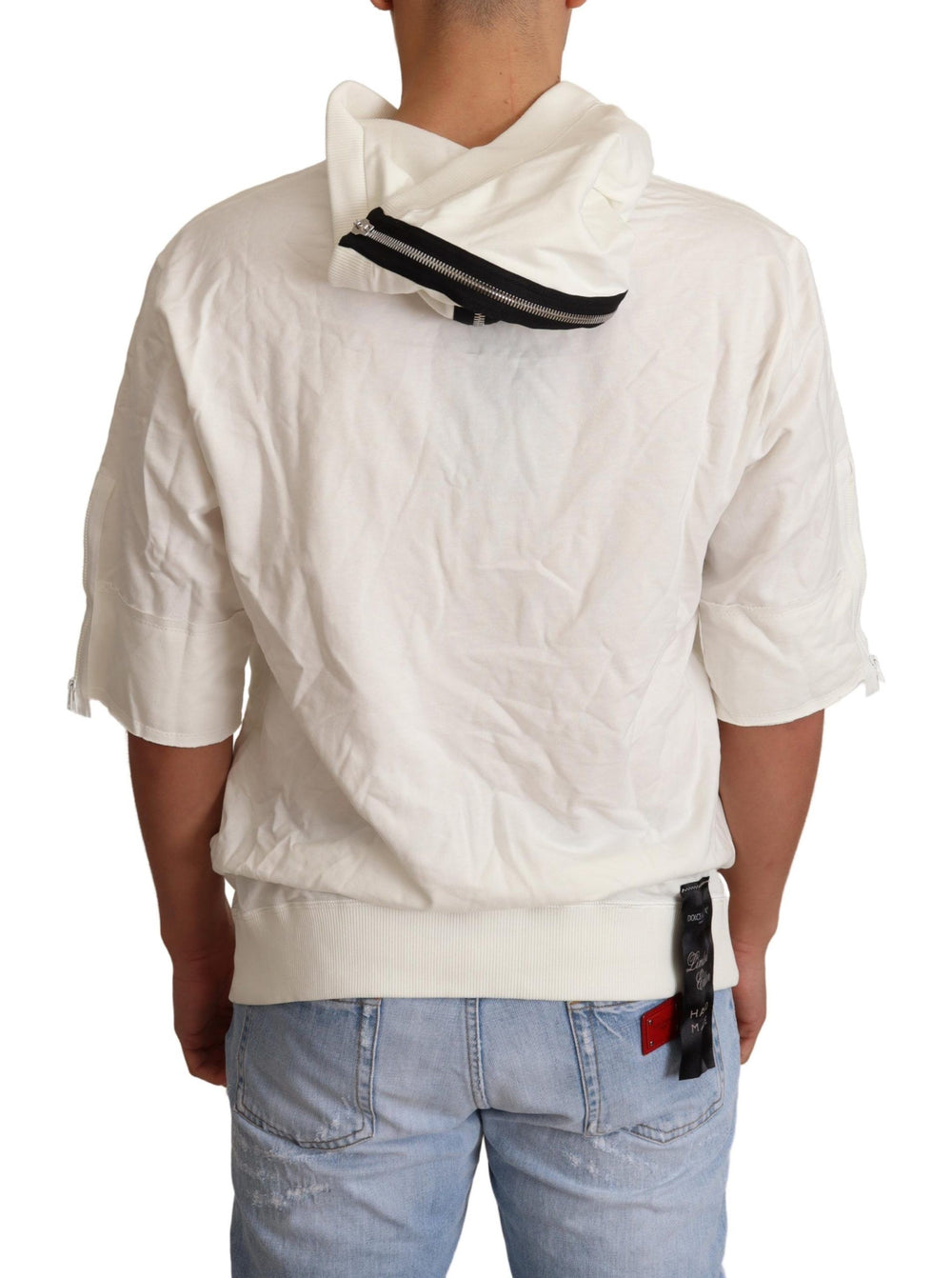 Dolce & Gabbana 100% Cotton Hooded Sweater in Off-White