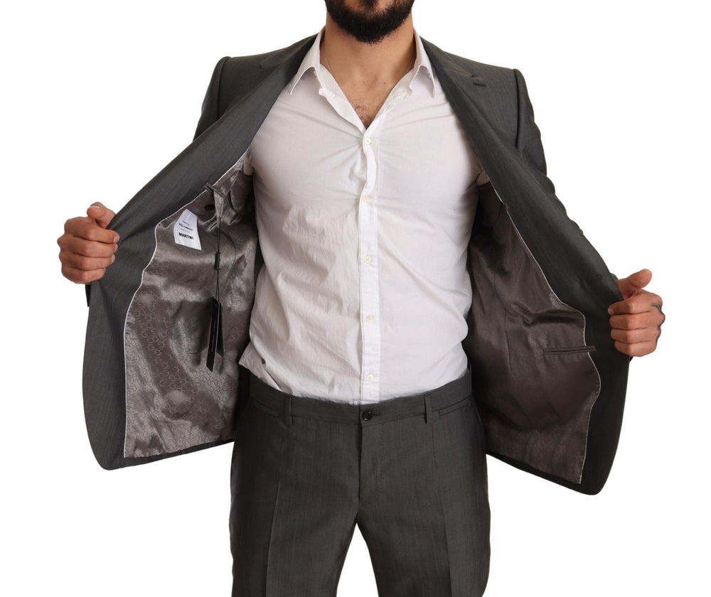 Dolce & Gabbana Martini Slim Fit Two-Piece Suit in Grey Metallic