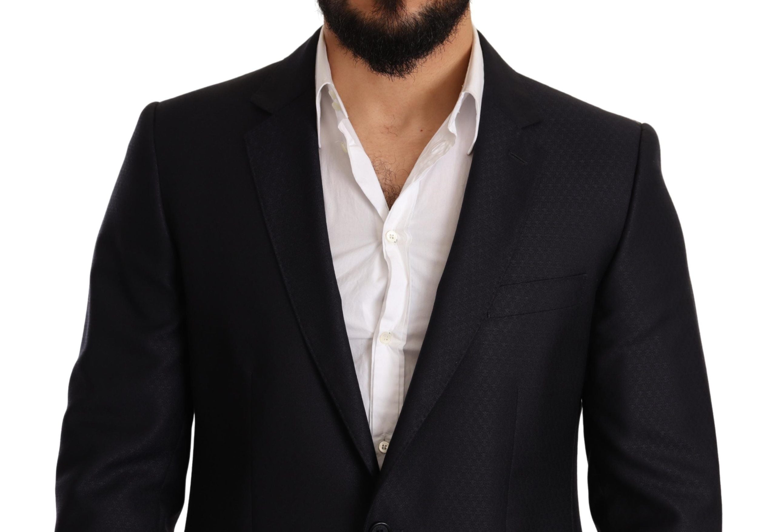 Dolce & Gabbana Κοστούμι Martini Slim Fit από μαλλί σε Μπλε Ζακάρ