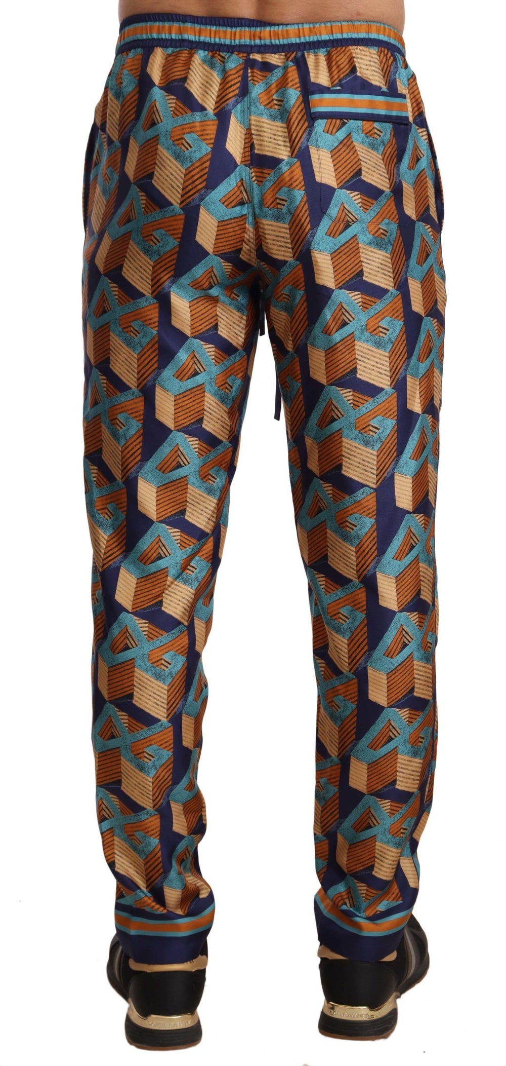 Dolce & Gabbana 100% Silk Joggers in Multicolor