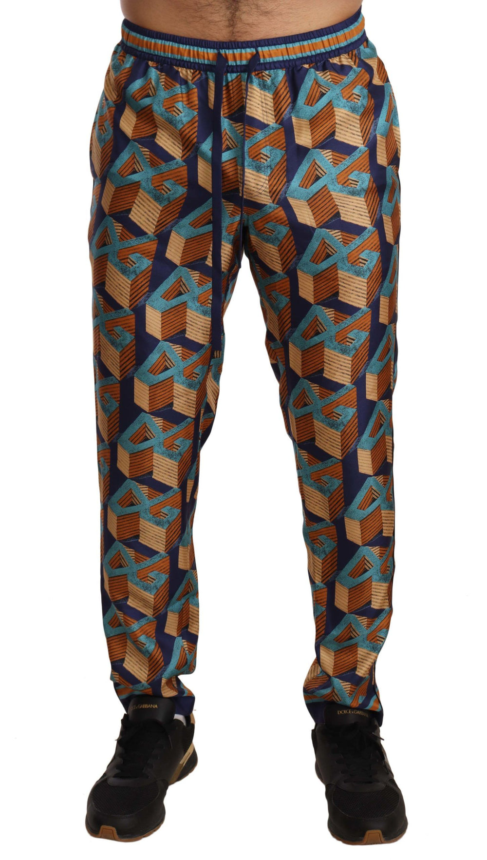 Dolce & Gabbana 100% Silk Joggers in Multicolor