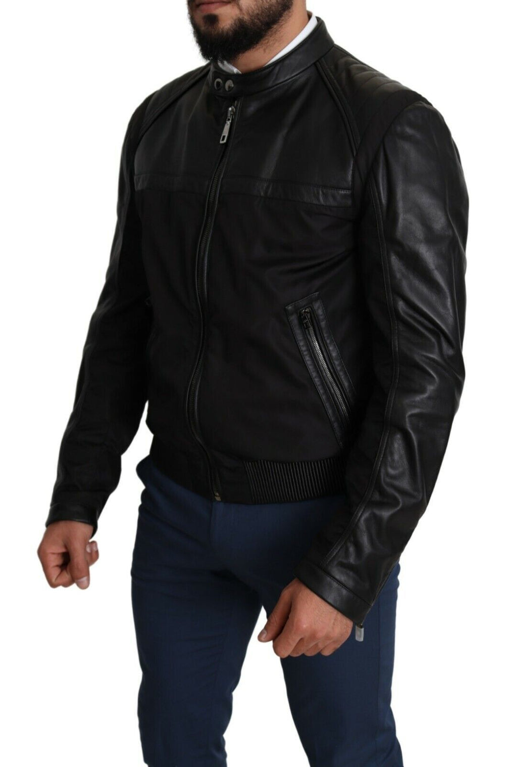 Dolce & Gabbana Nylon Bomber Jacket in Black