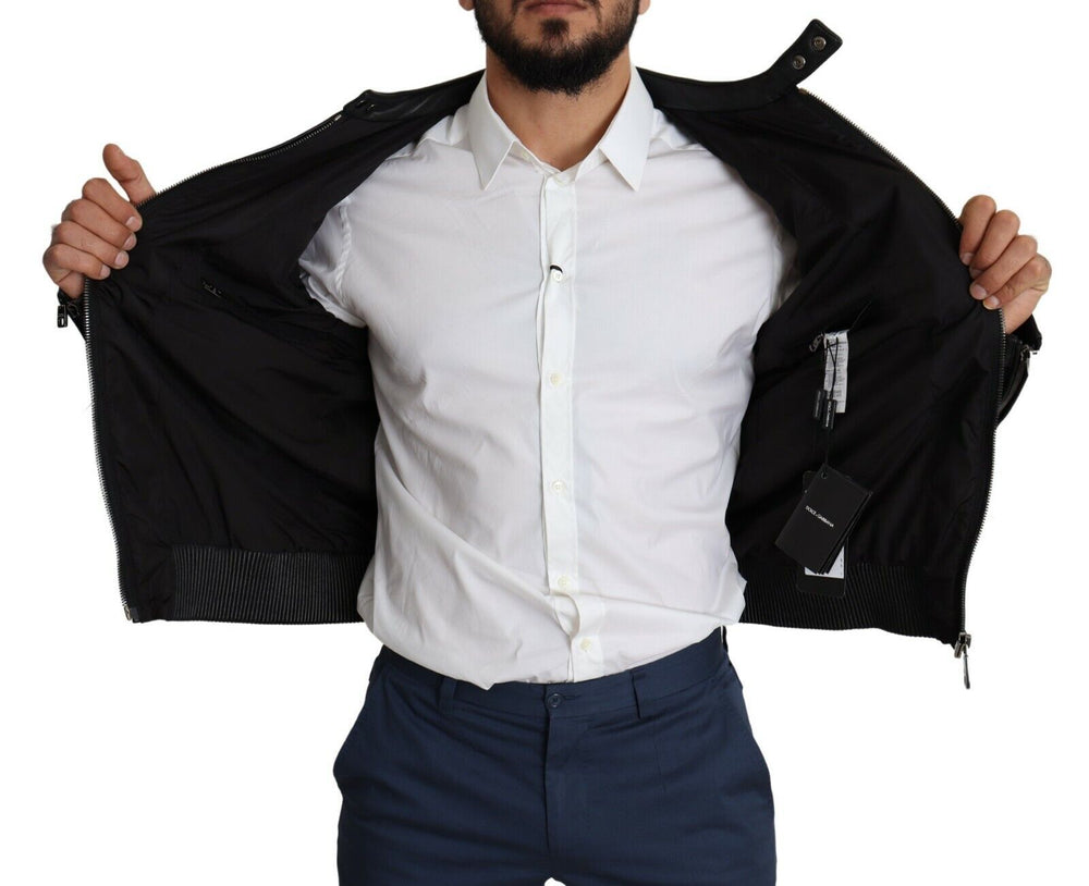 Dolce & Gabbana Nylon Bomber Jacket in Black