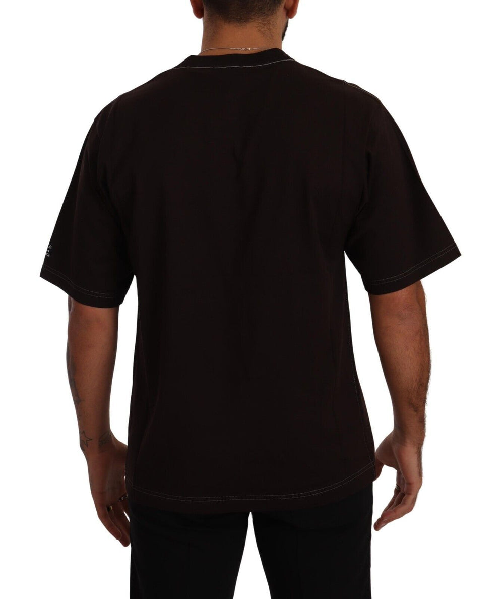 Dolce & Gabbana 100% Cotton L'Amore Print Crewneck T-shirt in Burgundy