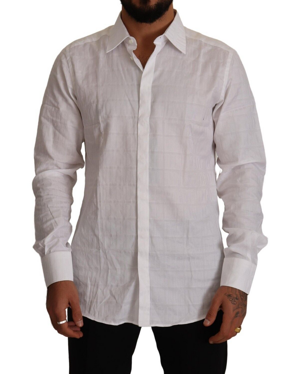 Dolce & Gabbana 100% Cotton Slim Fit Dress Shirt in White
