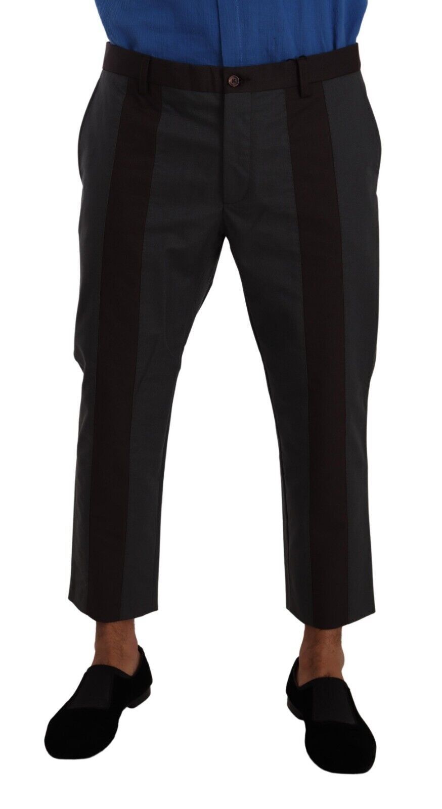 Dolce & Gabbana Cropped Trousers in Grey and Bordeaux