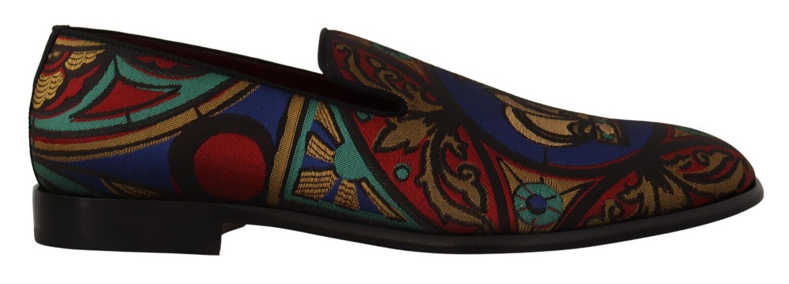 Multicolor Jacquard Crown Slippers Loafers Shoes mens luxury fashion - Mens Edit