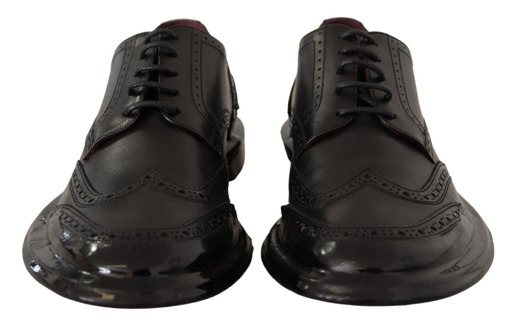 Dolce & Gabbana Calfskin Derby Shoes in Black