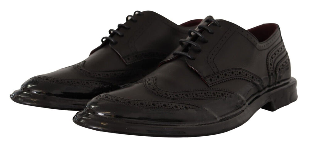 Dolce & Gabbana Calfskin Derby Shoes in Black