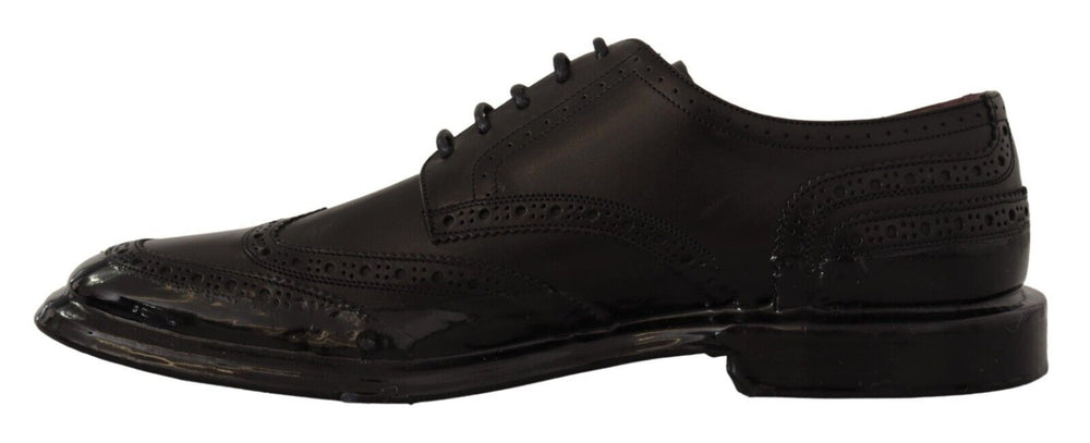 Dolce & Gabbana Calfskin Derby Shoes in Black