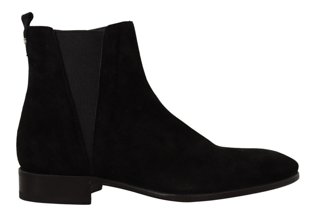 Black Suede Leather Chelsea Mens Boots Shoes mens luxury fashion - Mens Edit