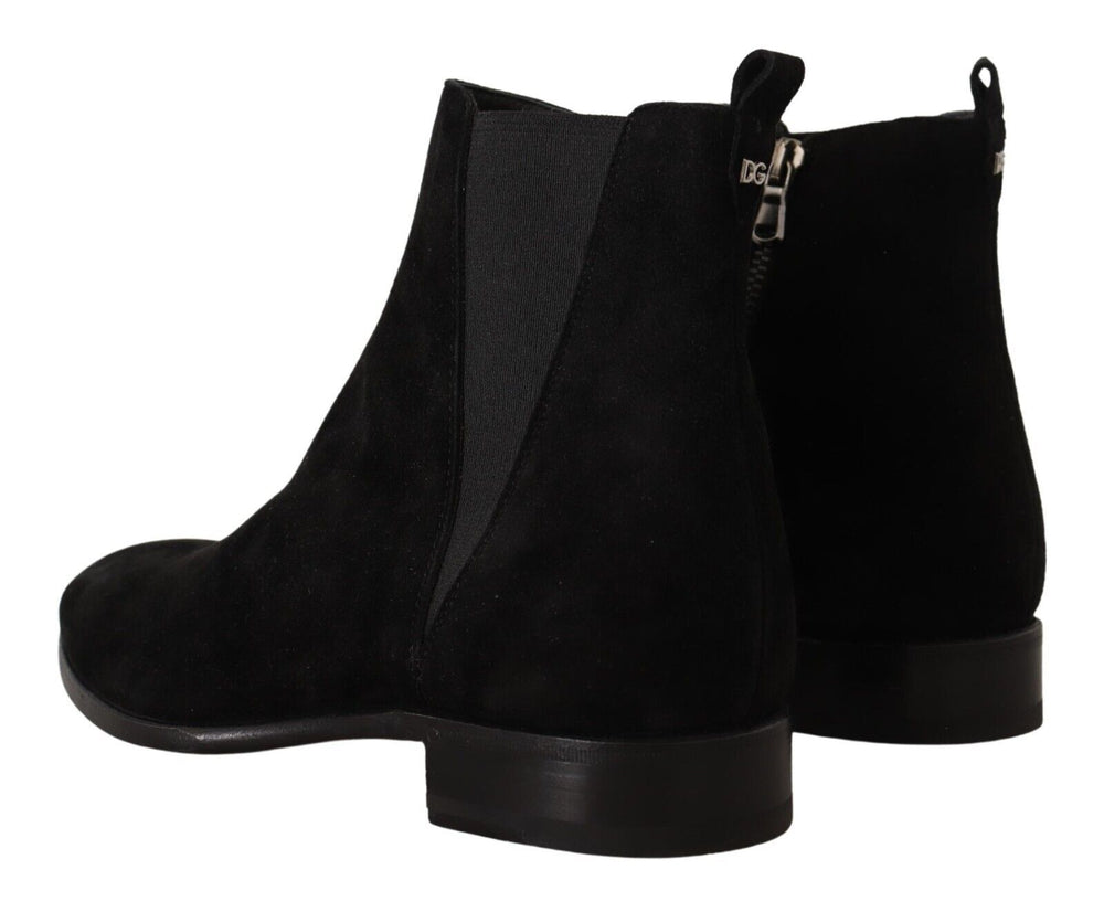 Dolce & Gabbana Suede Chelsea Boots in Black