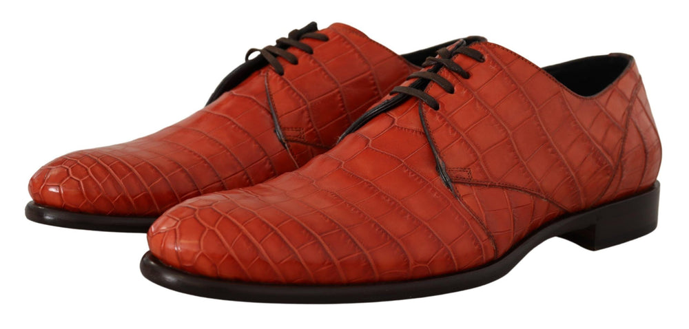 Orange Exotic Leather Dress Derby Shoes mens luxury fashion - Mens Edit
