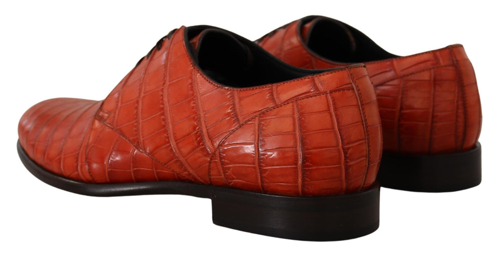 Dolce & Gabbana Exotic Leather Derby Shoes in Orange